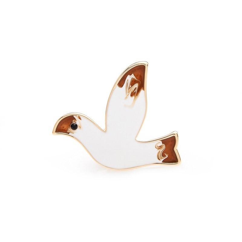 文鳥 ブローチ 鳥 バード インコ プレゼント ガーリー 可愛い ピンズ レディース ホワイト エナメル パーティ 白 ブローチピン Bro 028 ロキシー工房 通販 Yahoo ショッピング