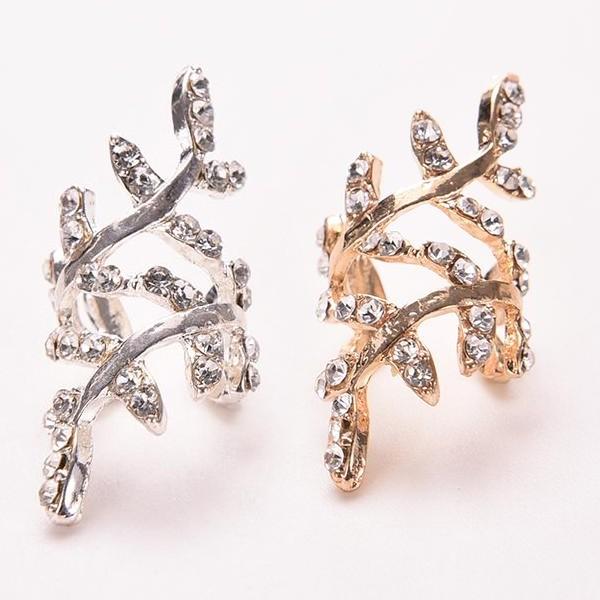 イヤーカフ イヤリング イヤークリップ リーフ 葉 植物 花 ライン