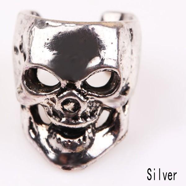 スカル イヤーカフ イヤリング ノンホール ガイコツ 骸骨 髑髏 ドクロ シルバー ゴールド 金属アレルギー対応 ハロウィン ロック パンク V系 メンズ かっこいい |  | 02