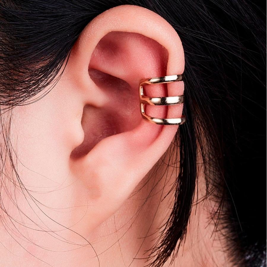 シンプル イヤーカフ イヤリング ノンホール シルバー ゴールド メンズ レディース イヤークリップ アレルギーフリー 金属アレルギー対応 3連 ギフト 可愛い |  | 04