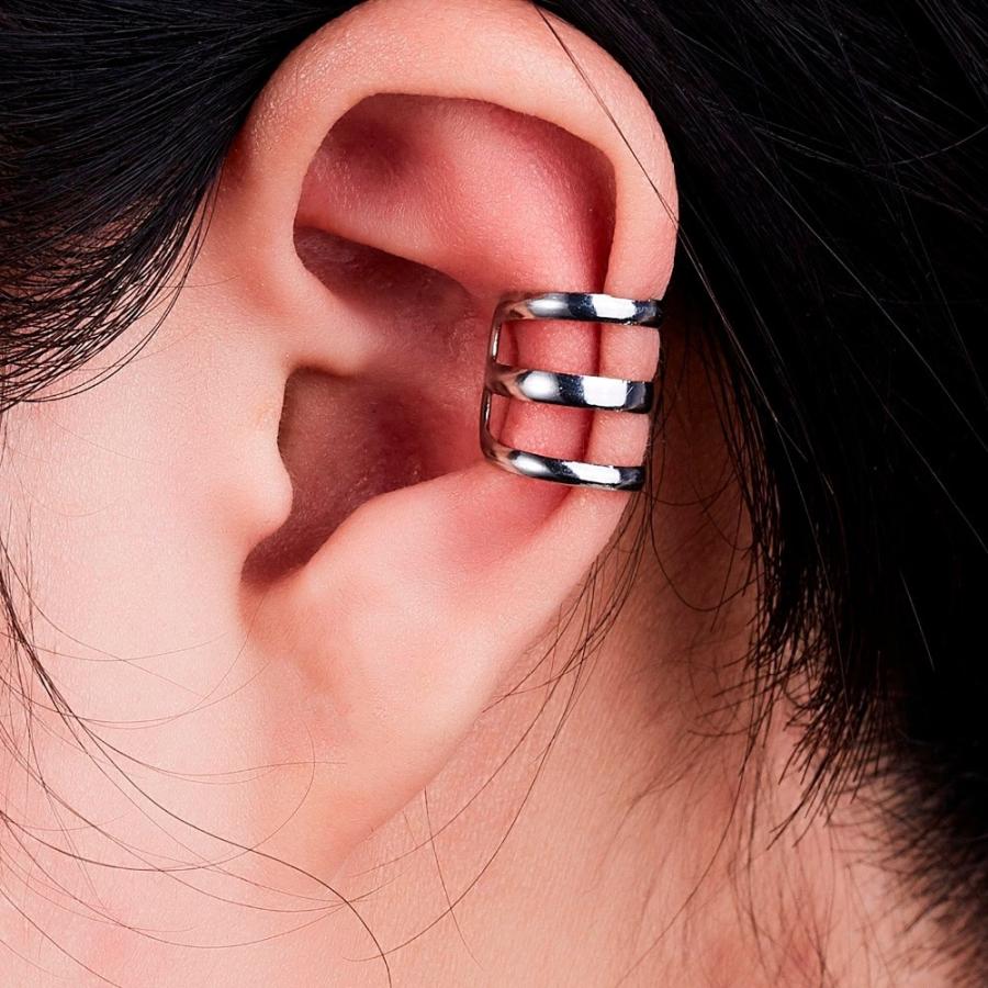 シンプル イヤーカフ イヤリング ノンホール シルバー ゴールド メンズ レディース イヤークリップ アレルギーフリー 金属アレルギー対応 3連 ギフト 可愛い |  | 05