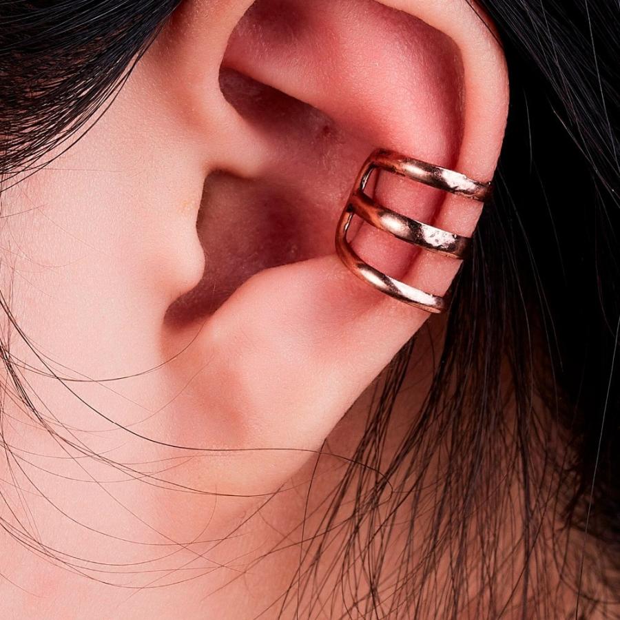 シンプル イヤーカフ イヤリング ノンホール シルバー ゴールド メンズ レディース イヤークリップ アレルギーフリー 金属アレルギー対応 3連 ギフト 可愛い |  | 06