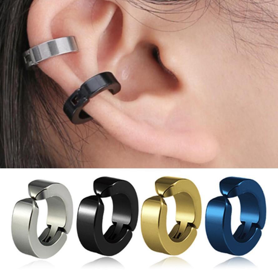 イヤーカフ イヤリング ノンホール シルバー ゴールド ブルー ブラック マグネットピアス イヤークリップ アレルギーフリー 金属アレルギー対応 ステンレス | 