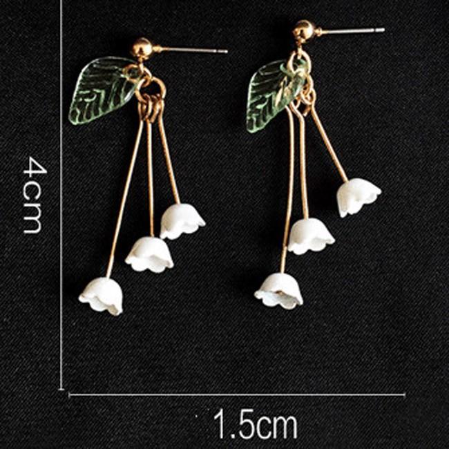 スズラン イヤリング 花 フラワー イヤーカフ ノンホール ホワイト 白 ゴールド イヤークリップ アレルギーフリー 金属アレルギー対応 大人 可愛い 綺麗 揺れる |  | 06