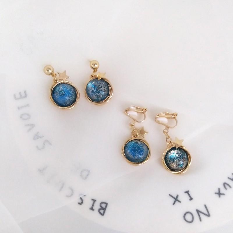星 イヤーカフ イヤリング 惑星 宇宙 ノンホール ゴールド レジン イヤークリップ アレルギーフリー 金属アレルギー対応 ラメ キラキラ スター 原宿系 |  | 04