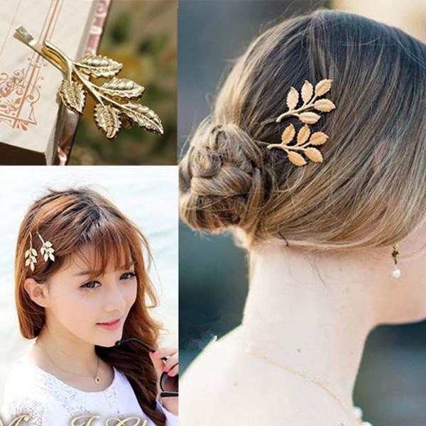 ヘアピン リーフ 植物 葉っぱ 葉 カエデ ペア セット スチームパンク