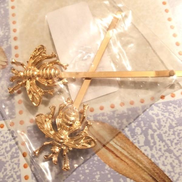 蜂 ヘアピン 2本 ペア セット ハチ ヘアアクセ 虫 昆虫 ゴールド スチームパンク ガーリー ゴールド 子供 ヘアアクセサリー ヘアアクセ レディース 大人 ギフト |  | 03