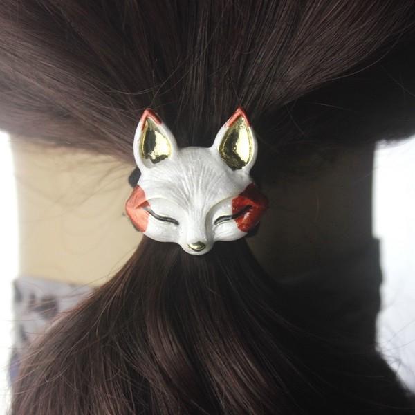 狐 ヘアゴム キツネ ヘアアクセ きつね ヘアアクセサリー 和風 和物 着物 浴衣 飾り 小物 スチームパンク ガーリー 可愛い 子供 レディース 大人 |  | 02