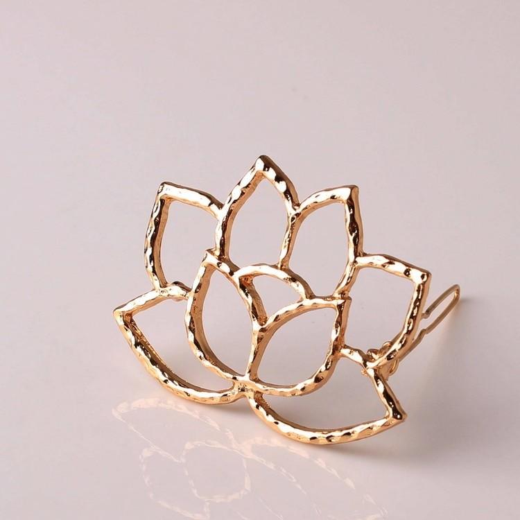 ヘアピン 蓮 ハス 花 ロータス ヘアアクセサリー ヘアアクセ フラワー レディース スチームパンク ガーリー ゴールド シルバー 可愛い 大人 エレガント |  | 01