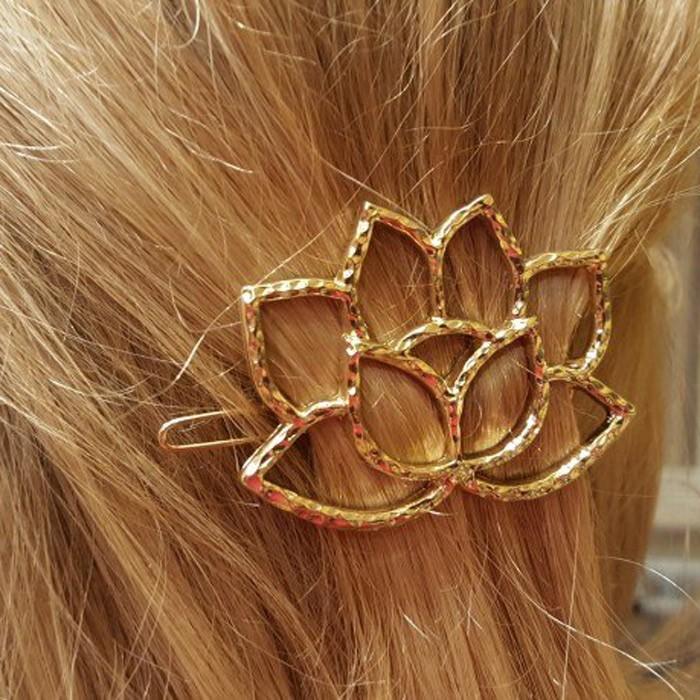 ヘアピン 蓮 ハス 花 ロータス ヘアアクセサリー ヘアアクセ フラワー レディース スチームパンク ガーリー ゴールド シルバー 可愛い 大人 エレガント |  | 03