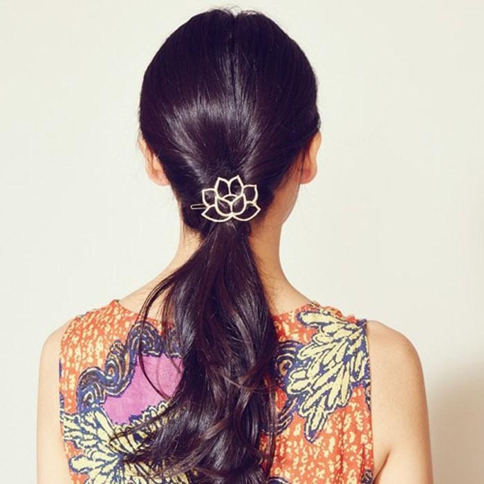 ヘアピン 蓮 ハス 花 ロータス ヘアアクセサリー ヘアアクセ フラワー レディース スチームパンク ガーリー ゴールド シルバー 可愛い 大人 エレガント |  | 04