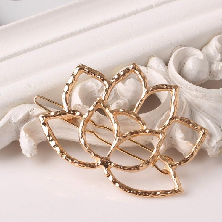 ヘアピン 蓮 ハス 花 ロータス ヘアアクセサリー ヘアアクセ フラワー レディース スチームパンク ガーリー ゴールド シルバー 可愛い 大人 エレガント |  | 06