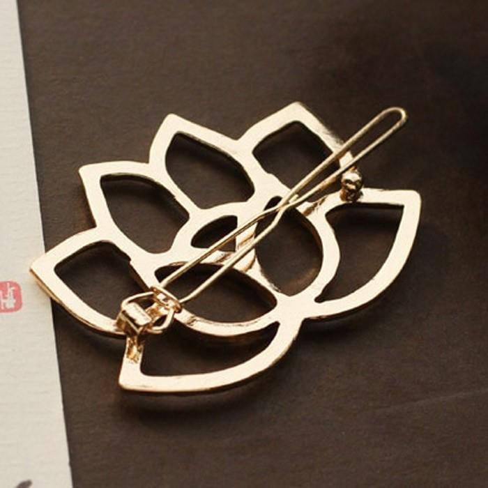 ヘアピン 蓮 ハス 花 ロータス ヘアアクセサリー ヘアアクセ フラワー レディース スチームパンク ガーリー ゴールド シルバー 可愛い 大人 エレガント |  | 07