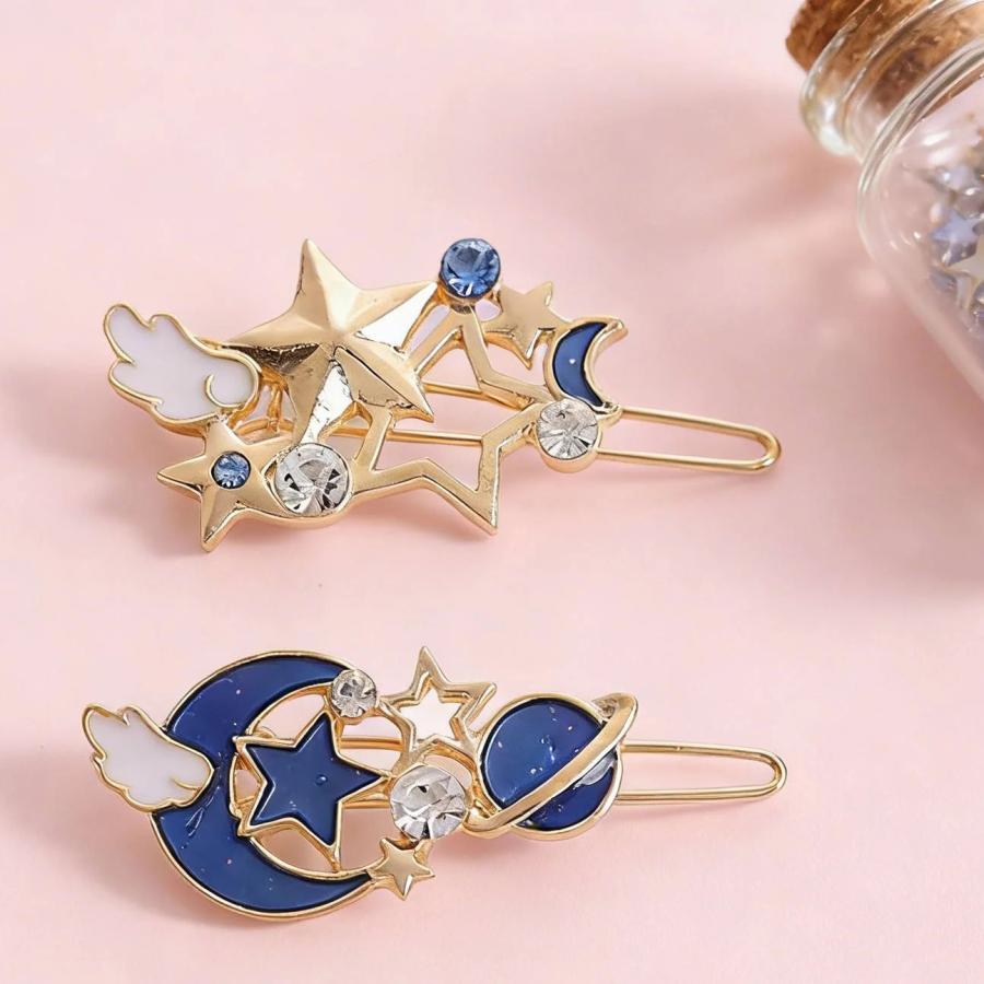 ヘアピン プラネット 星 スター 惑星 宇宙 ヘアクリップ ヘアカフ ヘアフック マジェステ ヘアアクセ スチームパンク ストーン 可愛い レディース 女の子 |  | 02
