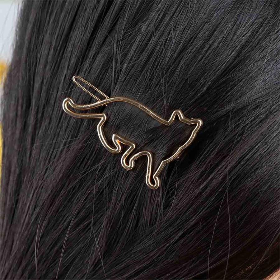 ヘアピン 猫 ネコ シルバー ゴールド 女 女の子 ヘアクリップ ヘアアクセサリー ヘアアクセ スチームパンク ガーリー 可愛い メタル アニマル 赤ちゃん |  | 07