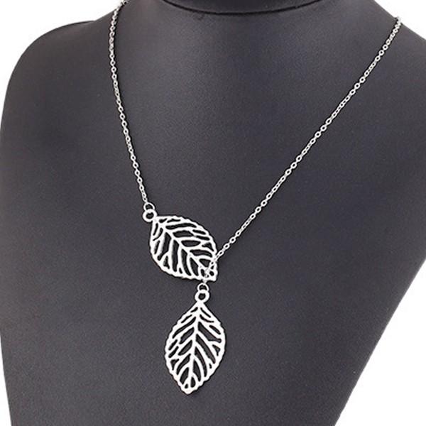 ネックレス ペンダント 葉っぱ 葉 リーフ 植物 花 ヴィンテージ シルバー アクセサリー レディース 真鍮 スチームパンク 可愛い 人気 ギフト 結婚式 披露宴 | 