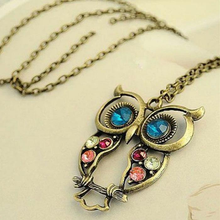 フクロウ ネックレス ペンダント ビジュー 鳥 ふくろう 梟 チョーカー インコ オウム 可愛い レディース ガーリー ポップ ストーン ラインストーン |  | 02