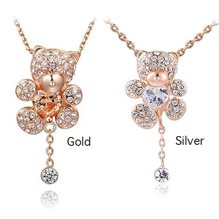 ネックレス ペンダント ベア クマ ガーリー キュービックジルコニア CZ チョーカー エレガント ファッション レディース 可愛い イベント パーティ ヴィンテージ |  | 01