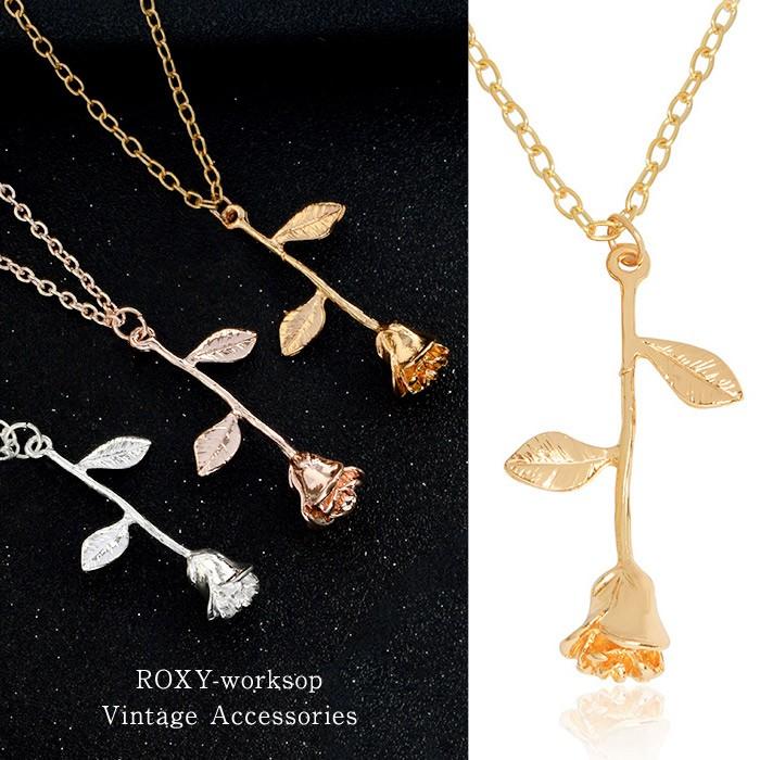 ローズ ネックレス ペンダント シンプル チョーカー エレガント ファッション ガーリー レディース イベント パーティ 可愛い ヴィンテージ アクセ ギフト | 