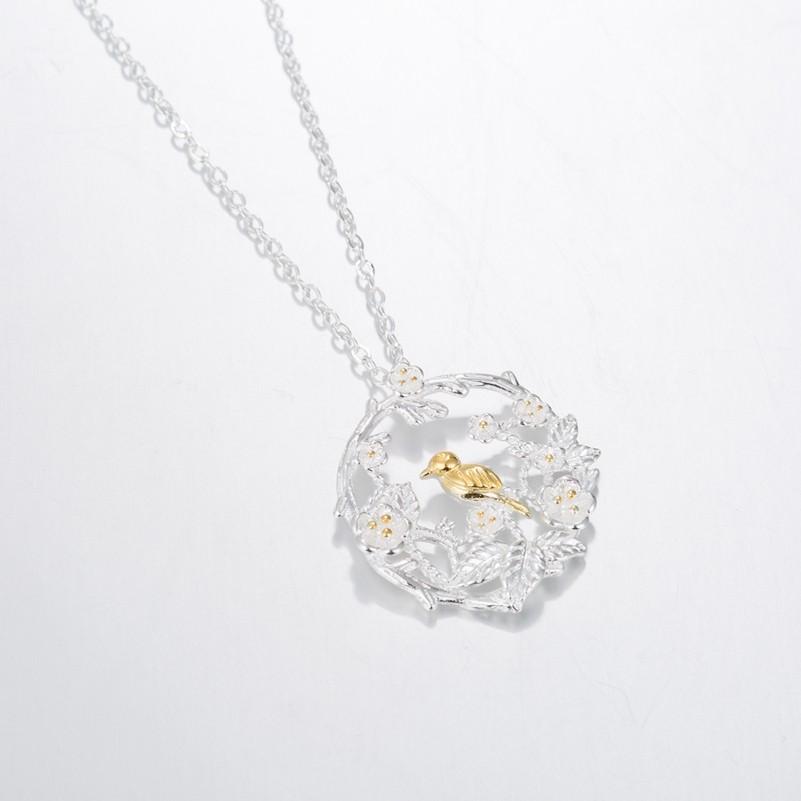 鳥 ネックレス ペンダント 花 フラワー リース バード 小鳥 インコ ガーリー チョーカー チェーン エレガント ファッション レディース パーティ ヴィンテージ |  | 04