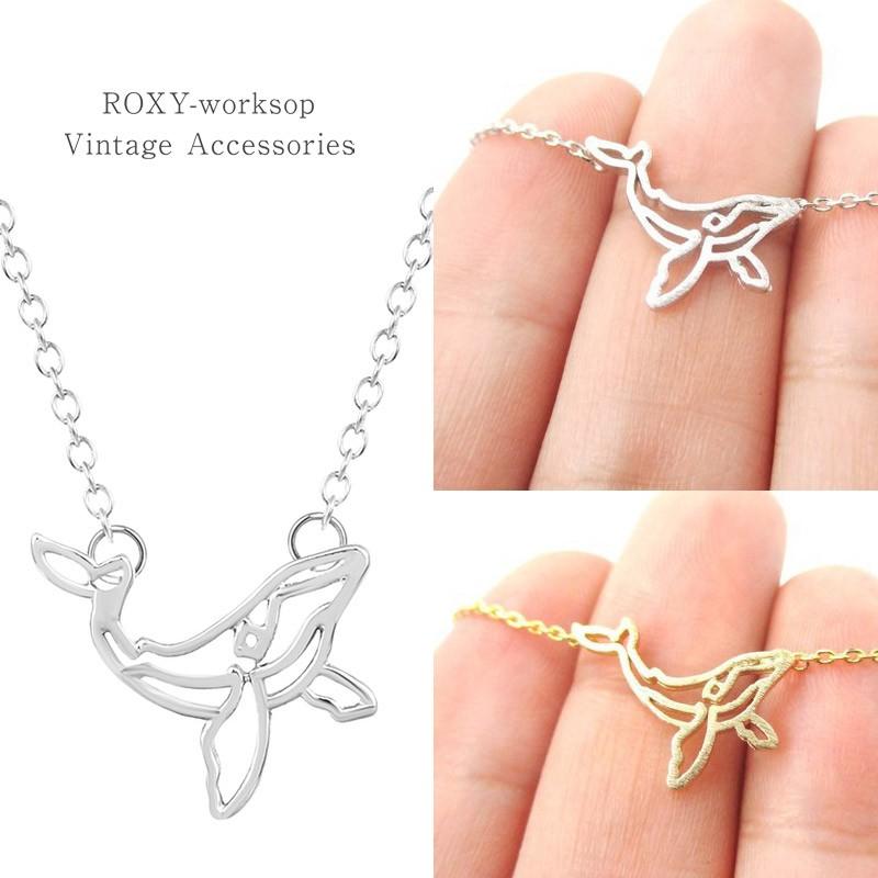 ネックレス ペンダント クジラ ライン 鯨 くじら クジラ マリン 海 チョーカー エレガント ファッション シンプル パーティ 可愛い ヴィンテージ ガーリー | 