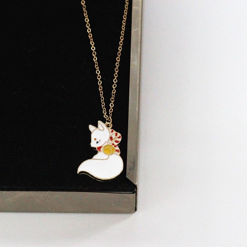 狐 ネックレス キツネ チョーカー 和風 和物 狛犬 浴衣 アジャスター付 ハロウィン 可愛い 古風 レディース アクセ メンズ  大人 ゴールド きつね |  | 01