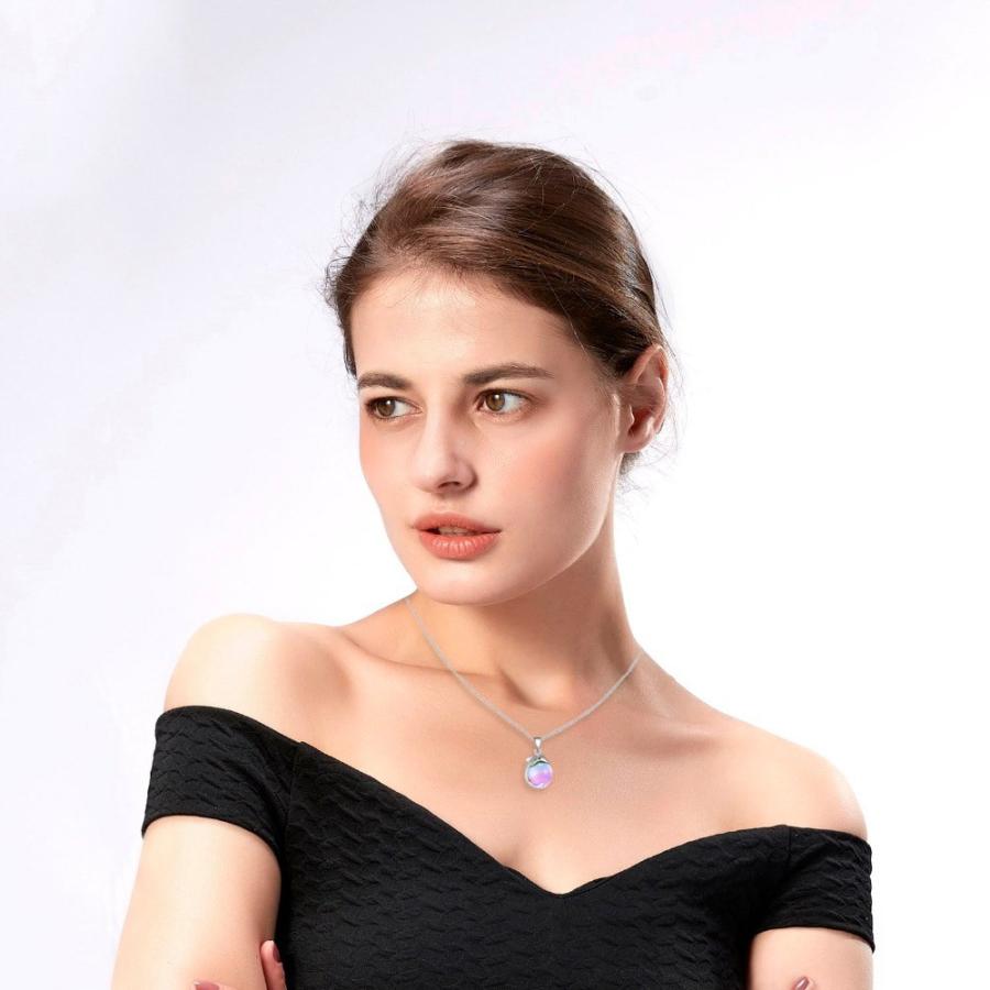 ネックレス ペンダント イルカ ハワイアンジュエリー ドルフィン ペンダント チョーカー マリン 海 誕生日 オパール ストーン ギフト サーファー ユニセックス |  | 06