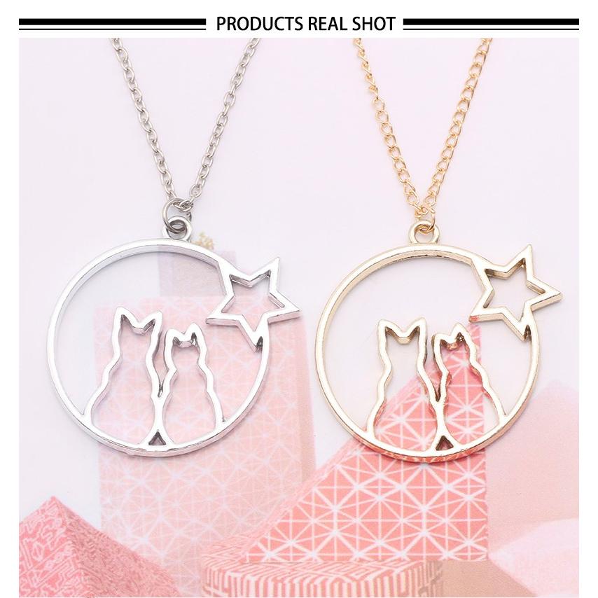 ネコ 猫 ねこ ネックレス ペンダント チョーカー シンプル レディース 可愛い シルエット ペア シルバー ゴールド スター 星 ラウンド 丸 シルエット ギフト |  | 04