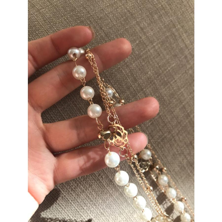 ネックレス ロング チェーン フラワー 花 パール ロングネックレス ローズ バラ 薔薇 チョーカー ペンダント レディース アクセサリー エレガント |  | 03