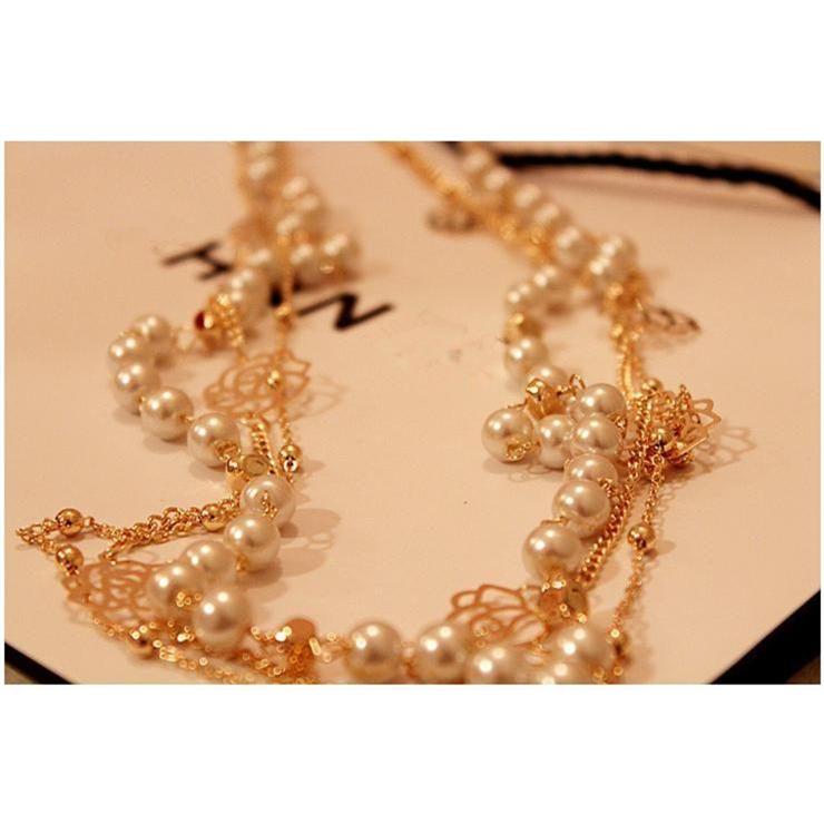 ネックレス ロング チェーン フラワー 花 パール ロングネックレス ローズ バラ 薔薇 チョーカー ペンダント レディース アクセサリー エレガント |  | 05