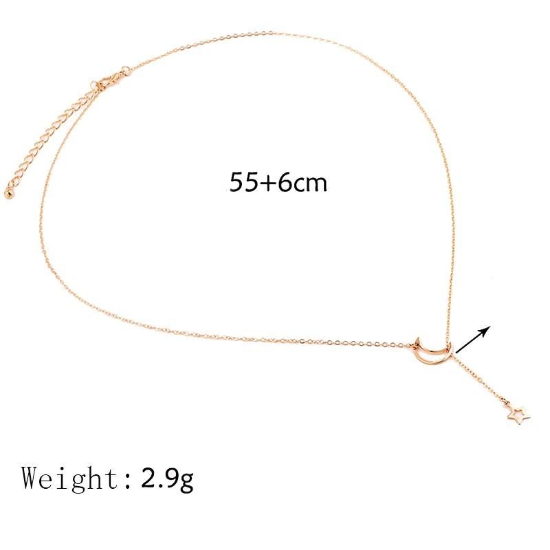 ネックレス ファッション ムーン スター ペンダント チョーカー ゴールド シルバー チェーン シンプル パーティー ジュエリー アクセサリー エレガント |  | 01