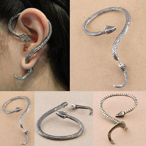 スネーク イヤーカフ 蛇 イヤーラップ ピアス ハロウィン V系 ロック パンク 爬虫類 両生類 メンズ ユニセックス かっこいい カッコイイ ブラック 黒 |  | 04