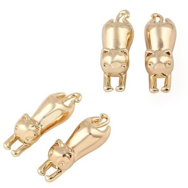 ネコ ピアス 背伸び 猫 ねこ ペアピアス 可愛い 子猫 アクセサリー ガーリー シンプル パーティ ポップ 人気 流行 ギフト 結婚式 披露宴 お呼ばれ |  | 04