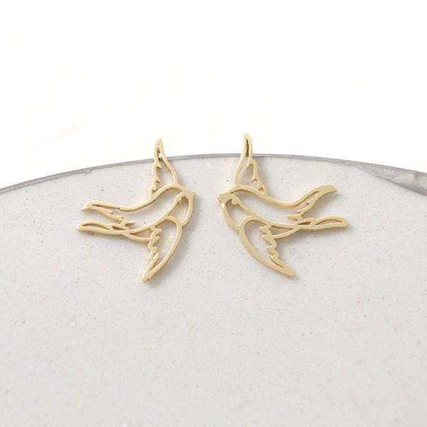 スズメ ツバメ ピアス 透かし ステンレス スタッドピアス 鳥  雀 すずめ シルバー ゴールド 鳥 鳥雑貨 インコ オウム アクセサリー 和物 和風 浴衣 レディース |  | 02