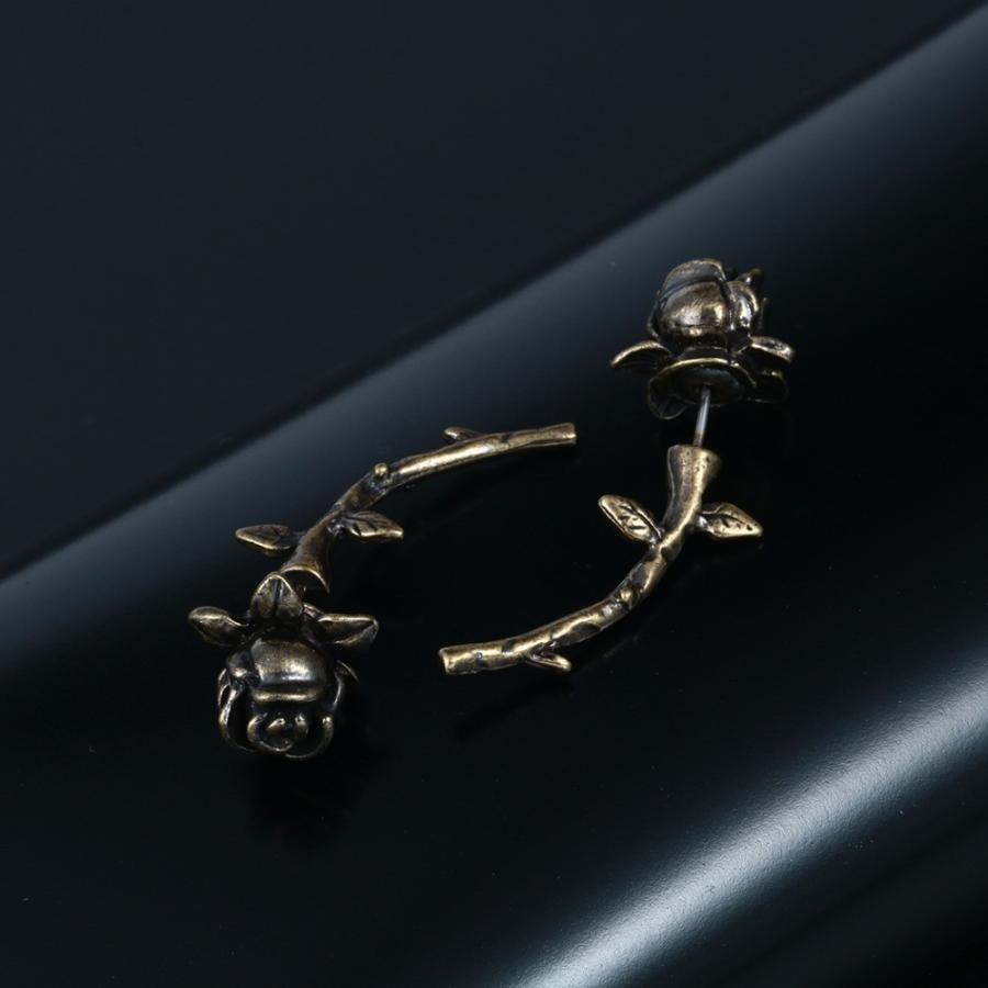 丸ごとツートン薔薇♡ゴシック系 薔薇ビジューピアス/イヤリング☆