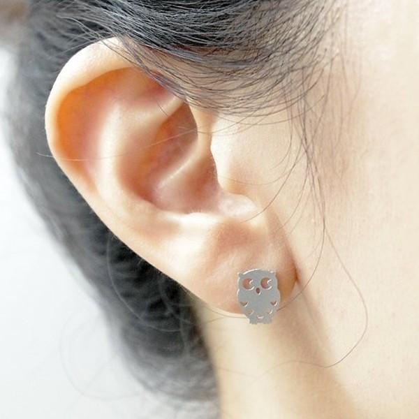 フクロウ ピアス ふくろう 梟 鳥  シルバー ゴールド インコ オウム レディース 可愛い スチームパンク ガーリー アクセ 和物 和風 スタッドピアス |  | 01