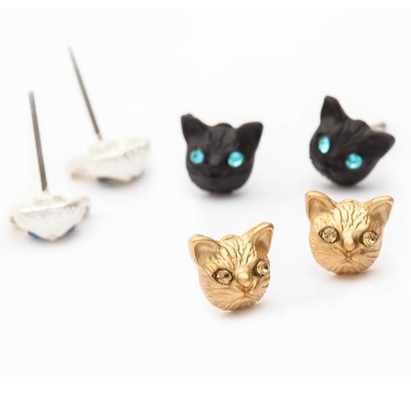 ネコ ピアス キャット キュービックジルコニア アイ ペアピアス ストーン CZ 猫 ねこ ヴィンテージ アクセサリー レディース 可愛い ギフト ポップ |  | 01