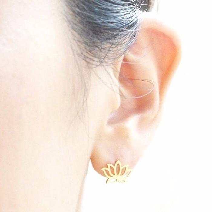 ロータス スタッド ピアス シンプル ハス 蓮 植物 花 レディース 可愛い ビンテージ アクセサリー スチームパンク アクセ シンプル シルバー ゴールド ギフト |  | 03