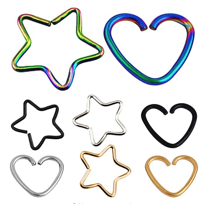 ねじる 装着 ワイヤー ピアス ハート スター ボディピアス 可愛い ビンテージ アクセサリー 大人可愛い ガーリー 316Lステンレス 金属アレルギー対応 |  | 01