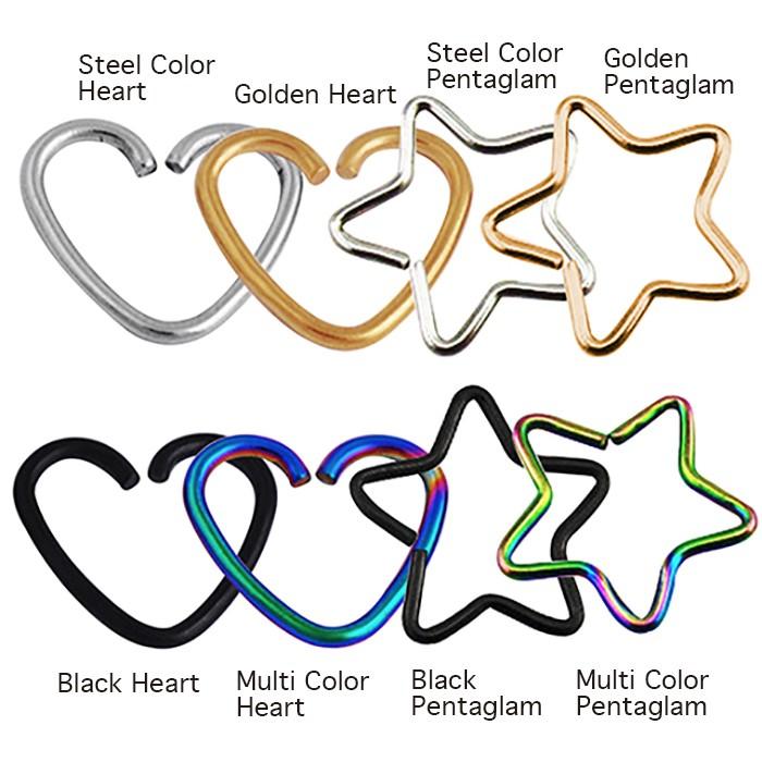 ねじる 装着 ワイヤー ピアス ハート スター ボディピアス 可愛い ビンテージ アクセサリー 大人可愛い ガーリー 316Lステンレス 金属アレルギー対応 |  | 02