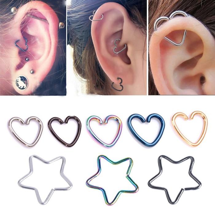 ねじる 装着 ワイヤー ピアス ハート スター ボディピアス 可愛い ビンテージ アクセサリー 大人可愛い ガーリー 316Lステンレス 金属アレルギー対応 |  | 05