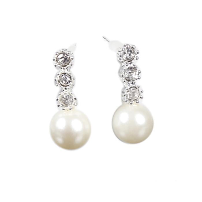 ピアス パール 3連 ストーン ラインストーン 可愛い ビンテージ アクセサリー 大人 レディース シルバー 二次会 披露宴 ウェディング ギフト |  | 04