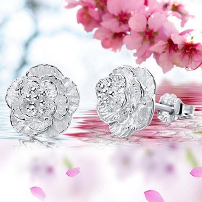 ローズ シルバー925 ピアス 花 薔薇 バラ 可愛い ビンテージ アクセサリー 大人 ギフト ガーリー シルバー 高品質 母の日 プレゼント レディース |  | 03