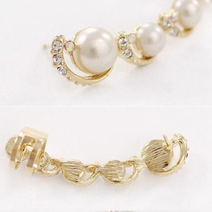 パール ピアス カフピアス レディース 5連 ストーン 可愛い ビンテージ アクセサリー 大人 ガーリー シルバー ゴールド 結婚式 披露宴 お呼ばれ |  | 01