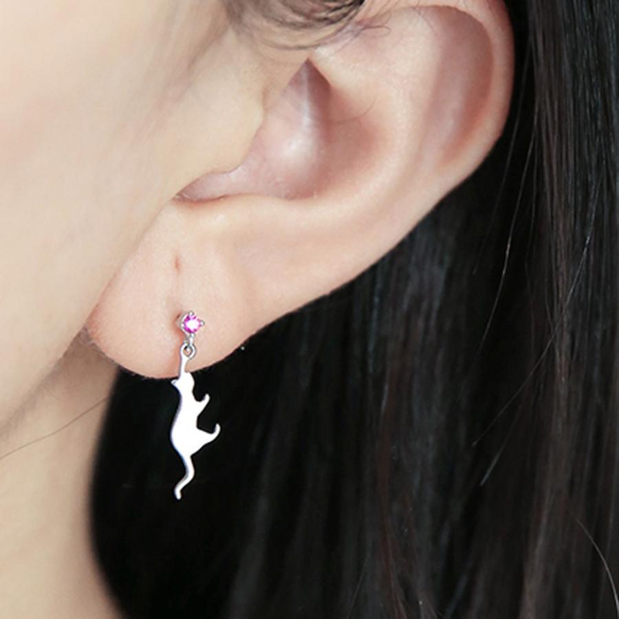 キャット ピンク キュービックジルコニア 猫 ネコ ねこ silver925 シルバー925 可愛い アクセ CZ ガーリー シルバー ゴールド パーティ |  | 02