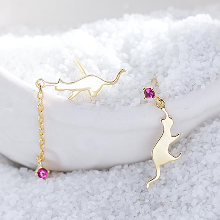キャット ピンク キュービックジルコニア 猫 ネコ ねこ silver925 シルバー925 可愛い アクセ CZ ガーリー シルバー ゴールド パーティ |  | 03