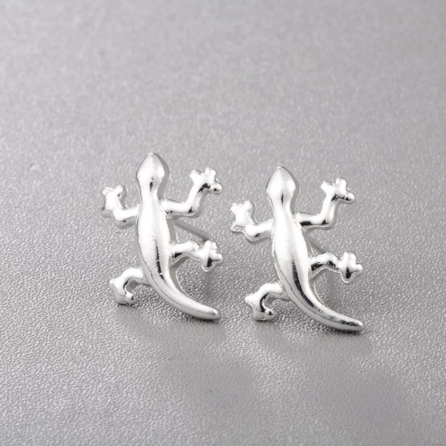ピアス トカゲ シンプル メンズ レディース ユニセックス 小さめ 爬虫類 リザード アクセ デフォルメ 大人 可愛い ガーリー シルバー ゴールド ギフト Pia 154 ロキシー工房 通販 Yahoo ショッピング