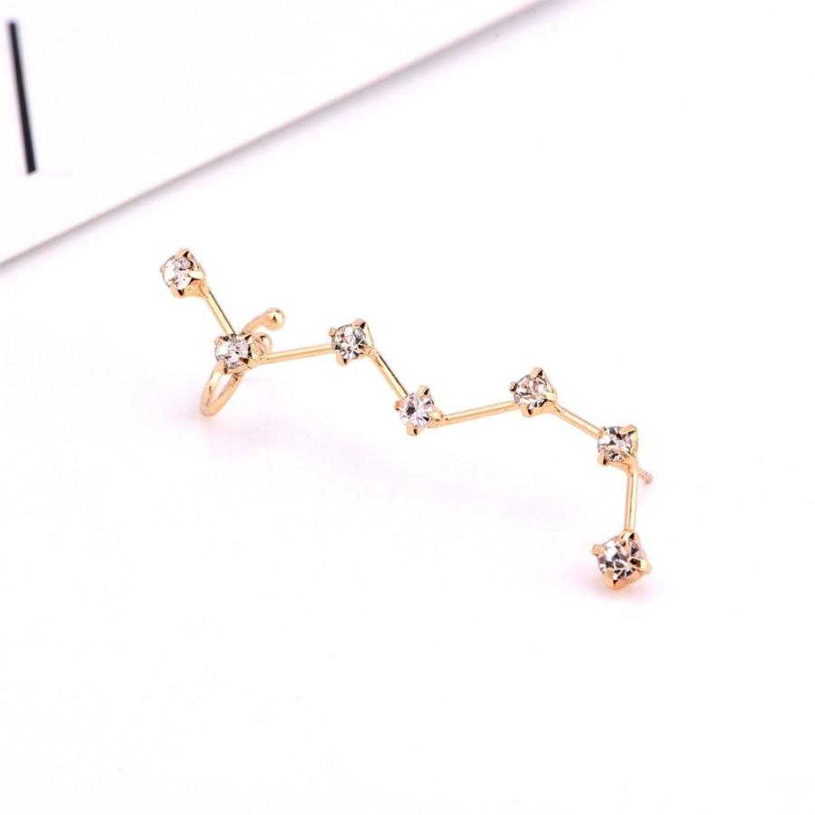 ピアス 星 スター 星座 北斗七星 イヤーカフ CZ ラインストーン