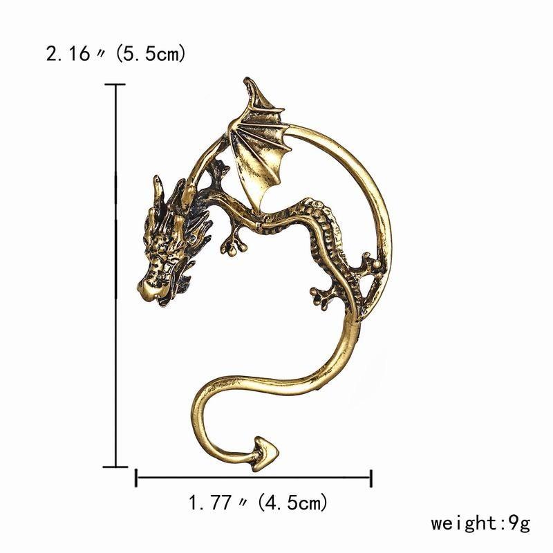 ピアス ドラゴン メンズ 竜 龍 イヤーカフ V系 ロック パンク スチーム