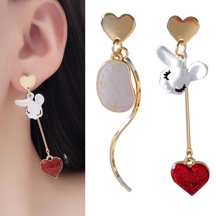 アリス ピアス ウサギ ハート 時計 不思議の国のアリス 可愛い